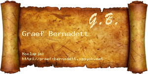 Graef Bernadett névjegykártya